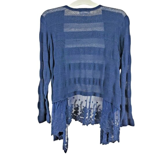 2 Motherhood Maternity Cardigan Women Size XL Cream Blue Lace Bottom - Picture 5 of 12